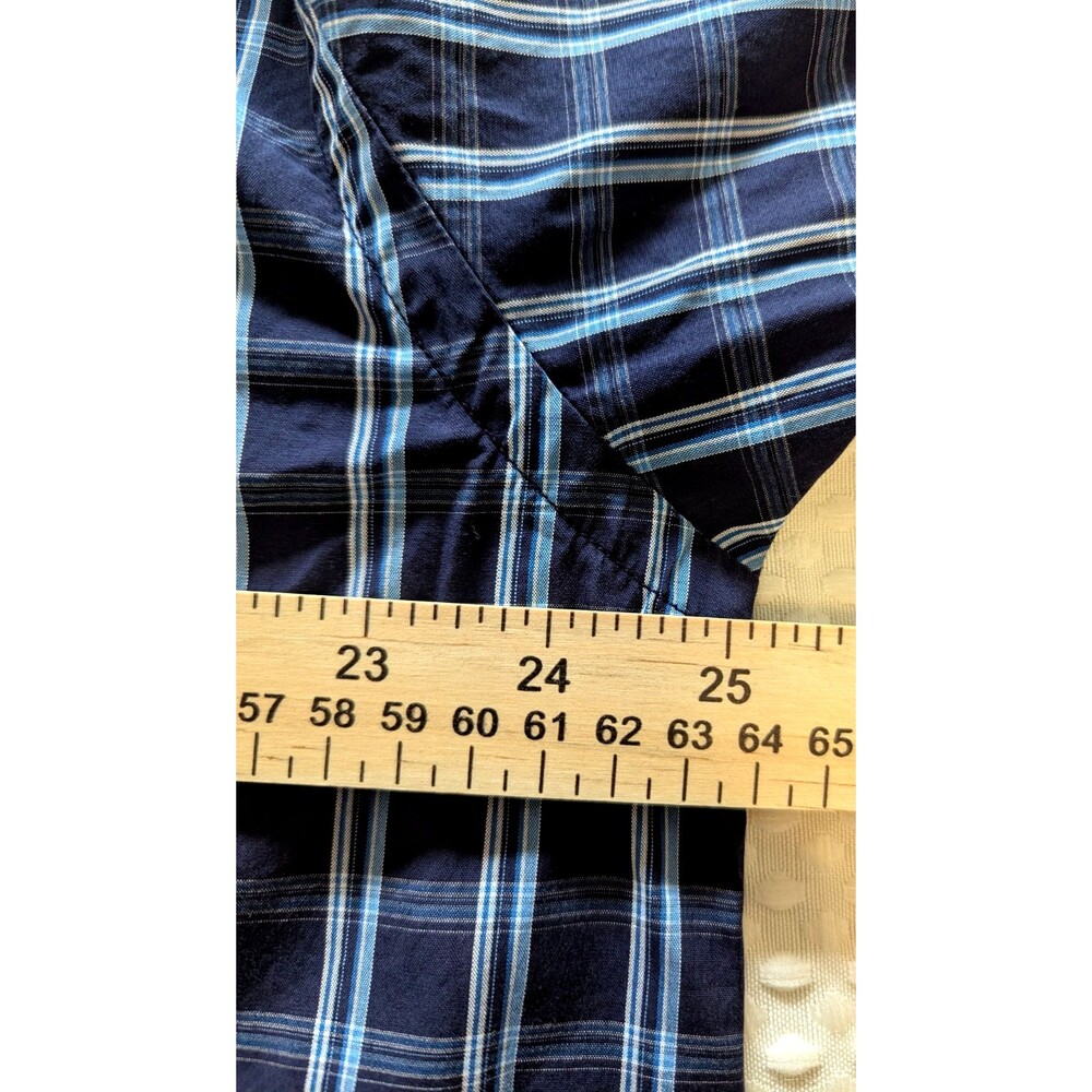 Nautica Men XL Blue White Plaid Button Down Short Sleeve Navtech Classic NWT - Picture 6 of 11